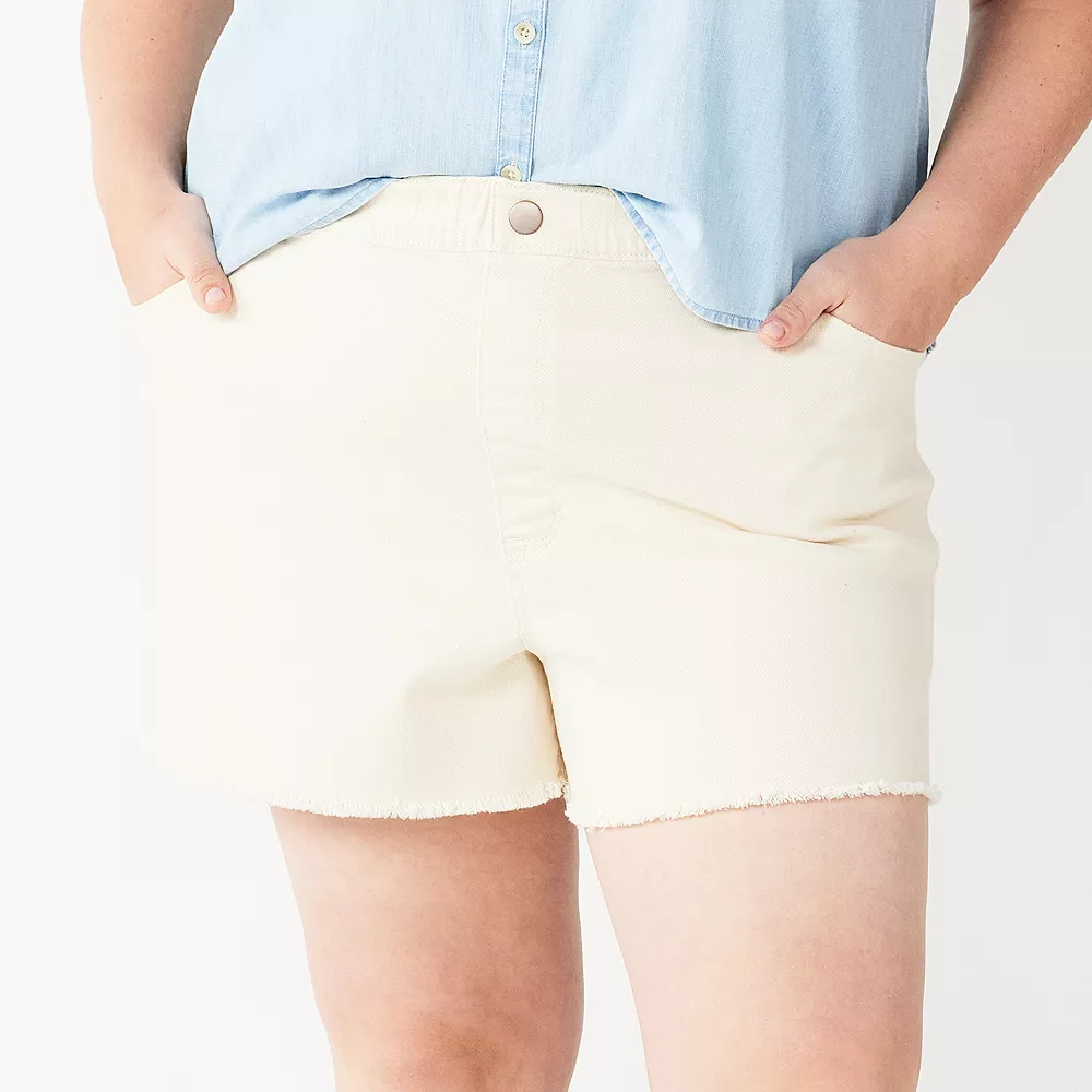 Plus Size Sonoma Goods For Life® Pull-On Mom Twill Shorts 1 Plus Size Sonoma Goods For Life® Pull-On Mom Twill Shorts