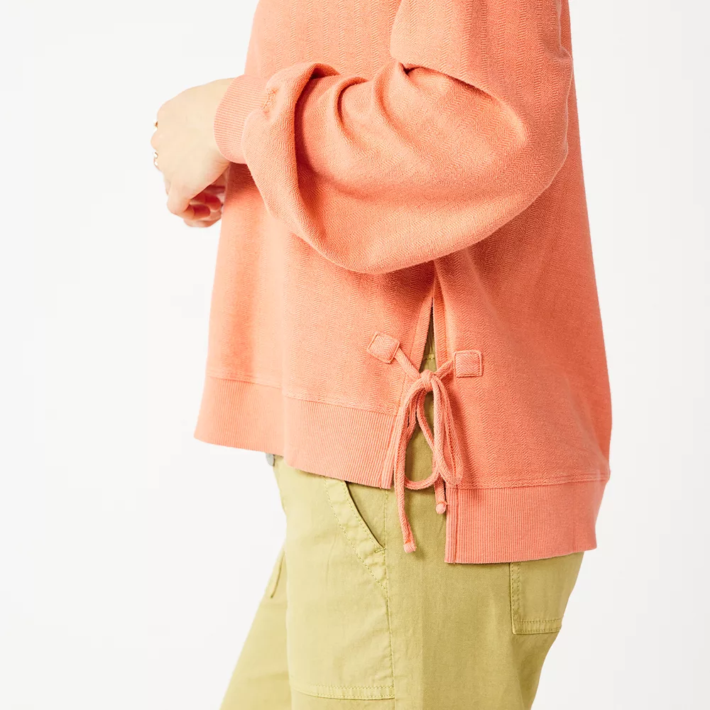 Women's Sonoma Goods For Life® Side Tie Sweatshirt 8 Women's Sonoma Goods For Life® Side Tie Sweatshirt - Image 8