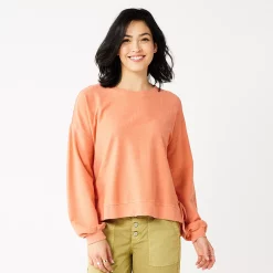 Women's Sonoma Goods For Life® Side Tie Sweatshirt 10 Women's Sonoma Goods For Life® Side Tie Sweatshirt -Sonoma Goods For Life Shop 5271671 Oak Orange