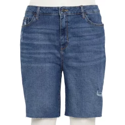 Plus Size Sonoma Goods For Life® High-Rise Bermuda Jean Shorts 6 Plus Size Sonoma Goods For Life® High-Rise Bermuda Jean Shorts -Sonoma Goods For Life Shop 5280851 Leslie
