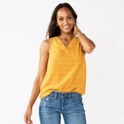 Women's Sonoma Goods For Life® V-Neck Tank -Sonoma Goods For Life Shop 5297402 Gold