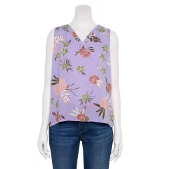 Women's Sonoma Goods For Life® V-Neck Tank -Sonoma Goods For Life Shop 5297402 Lilac Tropical Floral