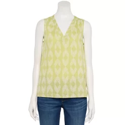 Women's Sonoma Goods For Life® V-Neck Tank -Sonoma Goods For Life Shop 5297402 Lime Sketch Diamond