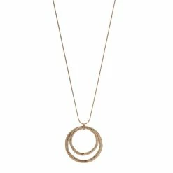 Sonoma Goods For Life® Hammered Gold Tone Long Orbital Pendant Necklace