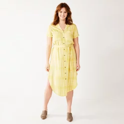 Women's Sonoma Goods For Life® Button Front Midi Shirt Dress 13 Women's Sonoma Goods For Life® Button Front Midi Shirt Dress -Sonoma Goods For Life Shop 5345259 Citron Dots