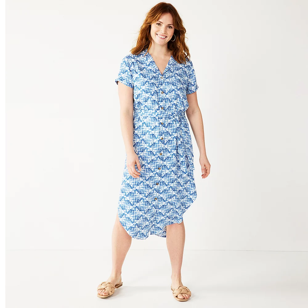 Women's Sonoma Goods For Life® Button Front Midi Shirt Dress 3 Women's Sonoma Goods For Life® Button Front Midi Shirt Dress - Image 3