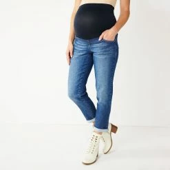 Maternity Sonoma Goods For Life® Over-the-Belly Girlfriend Crop Jeans -Sonoma Goods For Life Shop 5355750 ALT2