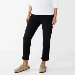 Maternity Sonoma Goods For Life® Over-the-Belly Girlfriend Crop Jeans -Sonoma Goods For Life Shop 5355750 Black