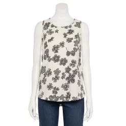 Women's Sonoma Goods For Life® High-Neck Tank -Sonoma Goods For Life Shop 5467284 Ivory Dot Floral