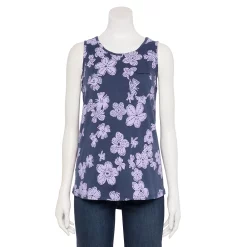Women's Sonoma Goods For Life® High-Neck Tank -Sonoma Goods For Life Shop 5467284 Navy Dot Floral