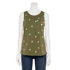 Women's Sonoma Goods For Life® High-Neck Tank -Sonoma Goods For Life Shop 5467284 Olive Star