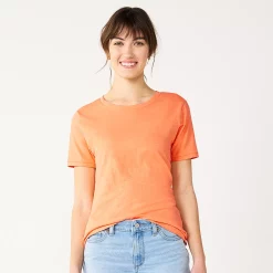 Women's Sonoma Goods For Life® Crewneck Tee -Sonoma Goods For Life Shop 5484998 Apricot Orange