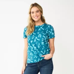 Women's Sonoma Goods For Life® Crewneck Tee -Sonoma Goods For Life Shop 5484998 Blue Ikat Dye