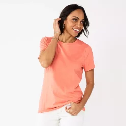 Women's Sonoma Goods For Life® Crewneck Tee -Sonoma Goods For Life Shop 5484998 Coral