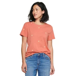 Women's Sonoma Goods For Life® Crewneck Tee -Sonoma Goods For Life Shop 5484998 Coral Heart