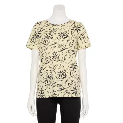 Women's Sonoma Goods For Life® Crewneck Tee -Sonoma Goods For Life Shop 5484998 Cream Black Floral