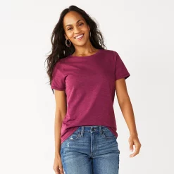 Women's Sonoma Goods For Life® Crewneck Tee -Sonoma Goods For Life Shop 5484998 Deep Pink