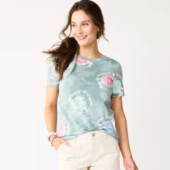 Women's Sonoma Goods For Life® Crewneck Tee -Sonoma Goods For Life Shop 5484998 Gray Circle Dye