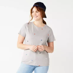 Women's Sonoma Goods For Life® Crewneck Tee -Sonoma Goods For Life Shop 5484998 Gray Heart