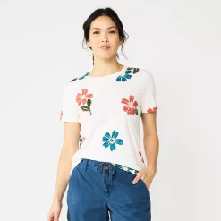 Women's Sonoma Goods For Life® Crewneck Tee -Sonoma Goods For Life Shop 5484998 Large Floral