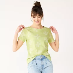 Women's Sonoma Goods For Life® Crewneck Tee -Sonoma Goods For Life Shop 5484998 Lime Geo Flower