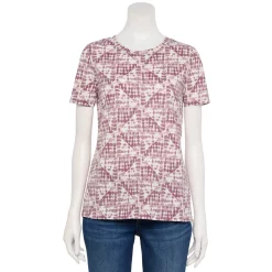 Women's Sonoma Goods For Life® Crewneck Tee -Sonoma Goods For Life Shop 5484998 Mauve Quilt Tie Dye