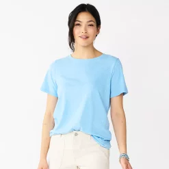Women's Sonoma Goods For Life® Crewneck Tee -Sonoma Goods For Life Shop 5484998 Texture Light Blue