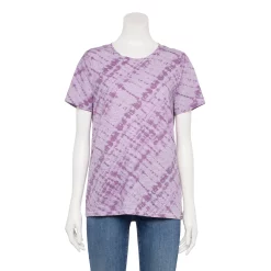 Women's Sonoma Goods For Life® Crewneck Tee -Sonoma Goods For Life Shop 5484998 Violet Diagonal Dye