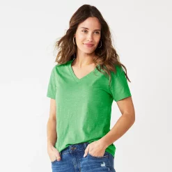 Women's Sonoma Goods For Life® Everyday V-Neck Tee 134 Women's Sonoma Goods For Life® Everyday V-Neck Tee -Sonoma Goods For Life Shop 5485729 Aloe Green