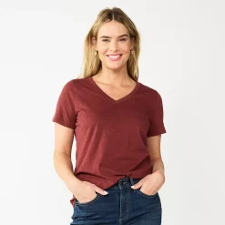 Women's Sonoma Goods For Life® Everyday V-Neck Tee 151 Women's Sonoma Goods For Life® Everyday V-Neck Tee -Sonoma Goods For Life Shop 5485729 Brown