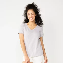 Women's Sonoma Goods For Life® Everyday V-Neck Tee 148 Women's Sonoma Goods For Life® Everyday V-Neck Tee -Sonoma Goods For Life Shop 5485729 Gray