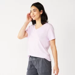Women's Sonoma Goods For Life® Everyday V-Neck Tee 109 Women's Sonoma Goods For Life® Everyday V-Neck Tee -Sonoma Goods For Life Shop 5485729 Light Pink Purple