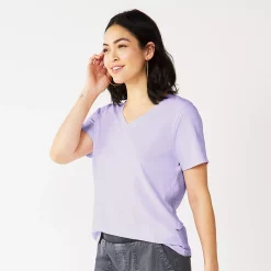 Women's Sonoma Goods For Life® Everyday V-Neck Tee 114 Women's Sonoma Goods For Life® Everyday V-Neck Tee -Sonoma Goods For Life Shop 5485729 Light Purple