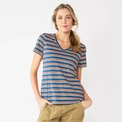 Women's Sonoma Goods For Life® Everyday V-Neck Tee 164 Women's Sonoma Goods For Life® Everyday V-Neck Tee -Sonoma Goods For Life Shop 5485729 Navy Multi Stripe