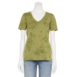 Women's Sonoma Goods For Life® Everyday V-Neck Tee 93 Women's Sonoma Goods For Life® Everyday V-Neck Tee -Sonoma Goods For Life Shop 5485729 Olive Floral
