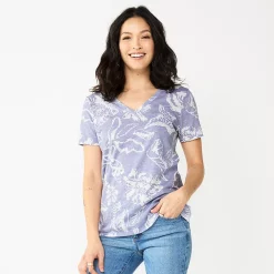 Women's Sonoma Goods For Life® Everyday V-Neck Tee 157 Women's Sonoma Goods For Life® Everyday V-Neck Tee -Sonoma Goods For Life Shop 5485729 Purple Floral