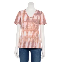 Women's Sonoma Goods For Life® Everyday V-Neck Tee 104 Women's Sonoma Goods For Life® Everyday V-Neck Tee -Sonoma Goods For Life Shop 5485729 Purple Peach Tie Dye