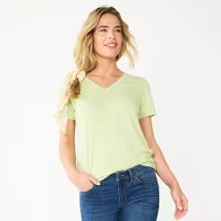 Women's Sonoma Goods For Life® Everyday V-Neck Tee 147 Women's Sonoma Goods For Life® Everyday V-Neck Tee -Sonoma Goods For Life Shop 5485729 Spring Green