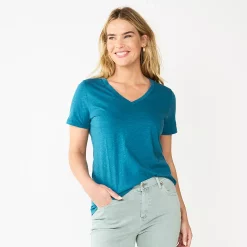 Women's Sonoma Goods For Life® Everyday V-Neck Tee 153 Women's Sonoma Goods For Life® Everyday V-Neck Tee -Sonoma Goods For Life Shop 5485729 Teal
