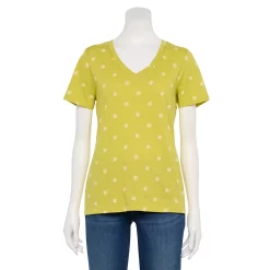 Women's Sonoma Goods For Life® Everyday V-Neck Tee 101 Women's Sonoma Goods For Life® Everyday V-Neck Tee -Sonoma Goods For Life Shop 5485729 Yellow Green Sun