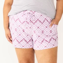 Plus Size Sonoma Goods For Life® Pajama Shorts -Sonoma Goods For Life Shop 5490355 Purple Diamonds