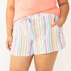 Plus Size Sonoma Goods For Life® Pajama Shorts -Sonoma Goods For Life Shop 5490355 White Rainbow Stripe