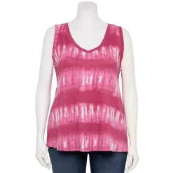 Plus Size Sonoma Goods For Life® V-Neck Swing Tank -Sonoma Goods For Life Shop 5497118 Magenta Stripe