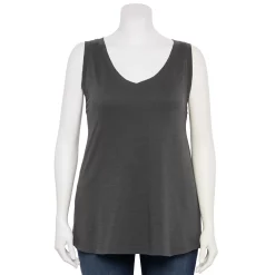 Plus Size Sonoma Goods For Life® V-Neck Swing Tank -Sonoma Goods For Life Shop 5497118 Storm Abyss