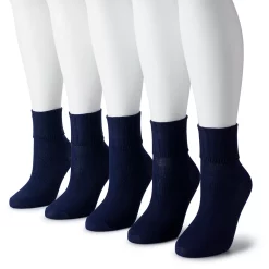 Women's Sonoma Goods For Life® 5-Pack Neutral Color Cuffed Crew Socks 8 Women's Sonoma Goods For Life® 5-Pack Neutral Color Cuffed Crew Socks -Sonoma Goods For Life Shop 5497543 Navy