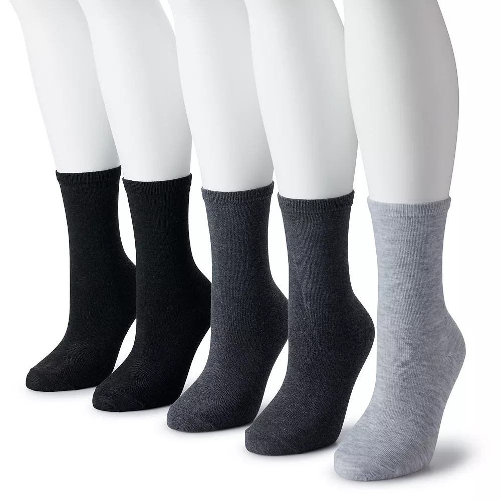 Women's Sonoma Goods For Life® 5 Pack Plain Knit Crew Socks 6 Women's Sonoma Goods For Life® 5 Pack Plain Knit Crew Socks - Image 6