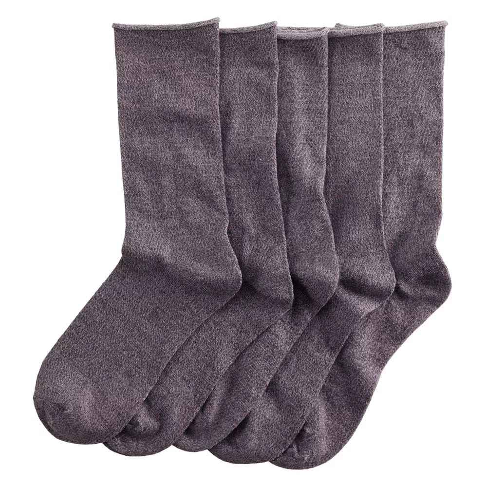 Women's Sonoma Goods For Life® 5-Pack Roll Top Crew Socks 6 Women's Sonoma Goods For Life® 5-Pack Roll Top Crew Socks - Image 6