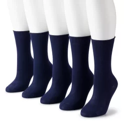 Women's Sonoma Goods For Life® 5-Pack Roll Top Crew Socks 9 Women's Sonoma Goods For Life® 5-Pack Roll Top Crew Socks -Sonoma Goods For Life Shop 5497545 Navy