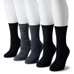 Women's Sonoma Goods For Life® 5-Pack Geo Crew Socks -Sonoma Goods For Life Shop 5497546 Black