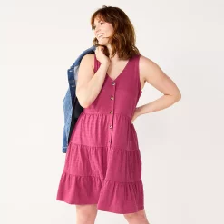 Women's Sonoma Goods For Life® Sleeveless Tiered Knit Dress 9 Women's Sonoma Goods For Life® Sleeveless Tiered Knit Dress -Sonoma Goods For Life Shop 5501602 Berry